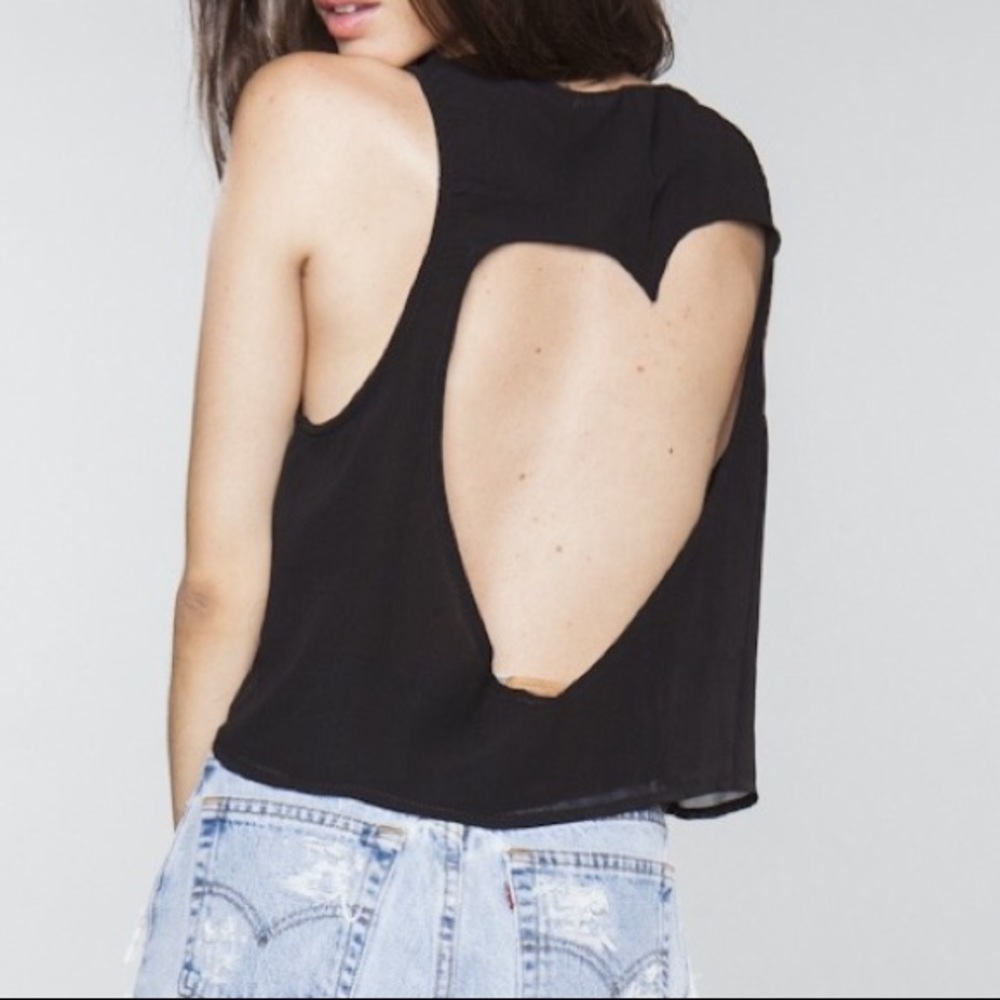 Brandy Melville open back heart shirt